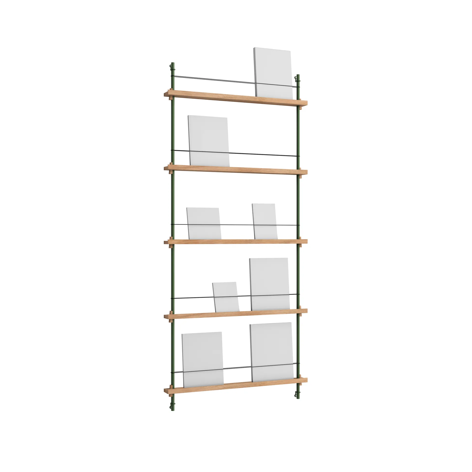 Magazine Shelving magazine rack, Oak-pine green, 85x180x7 cm, MS.180.1 MOEBE