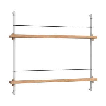 Magazine Shelving magazine rack - Oak-stainless steel, 85x65x7 cm, MS.65.1 - MOEBE