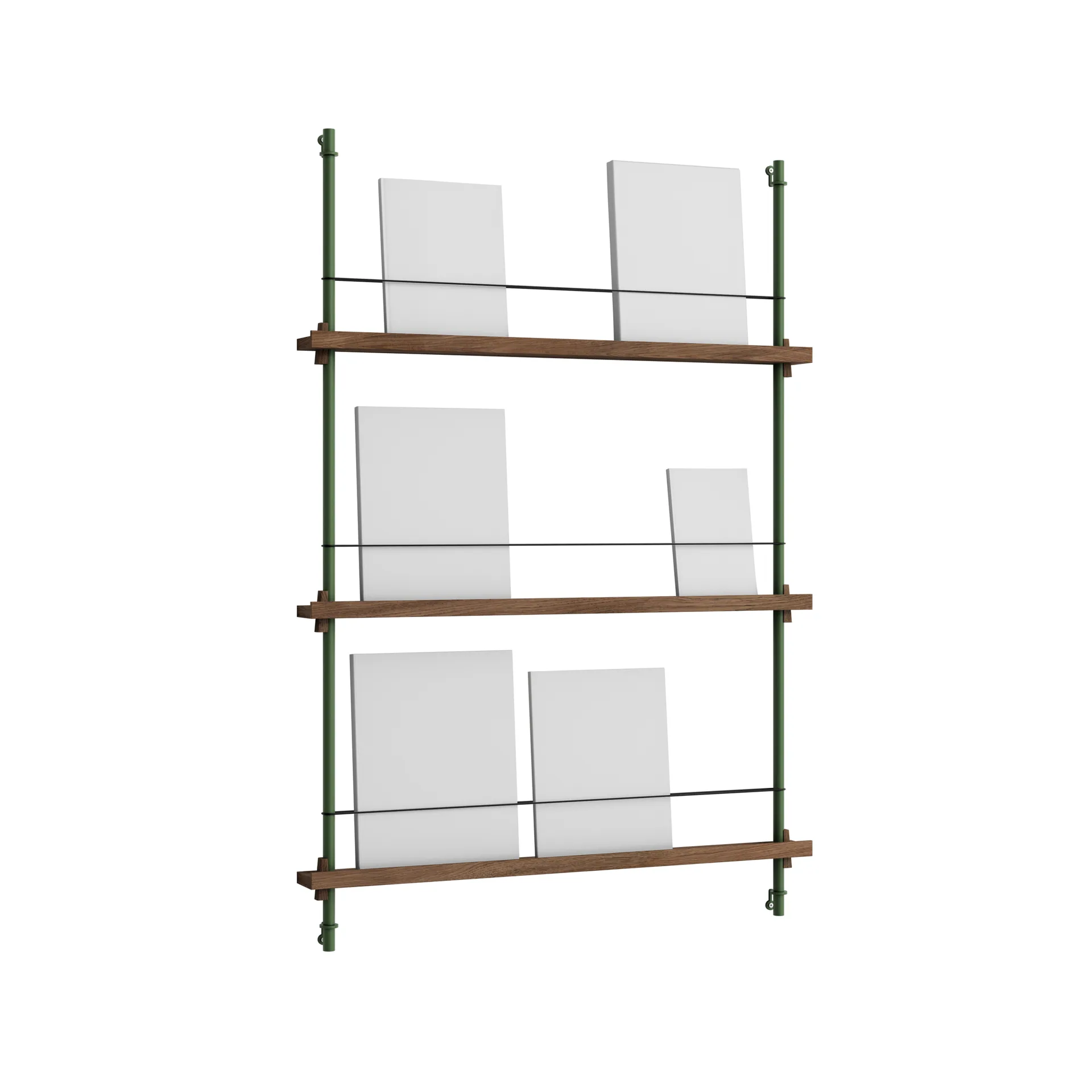 Magazine Shelving magazine rack, Smoked oak-pine green, 85x115x7 cm, MS.115.1 MOEBE