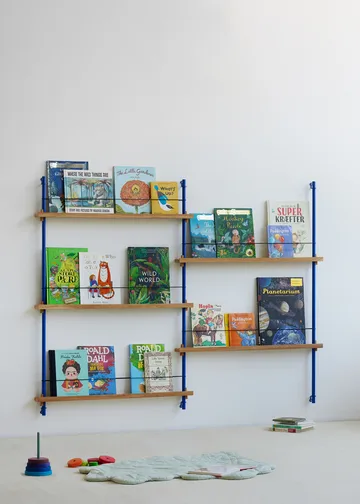 Moebe magazine rack - Oak-blue - MOEBE
