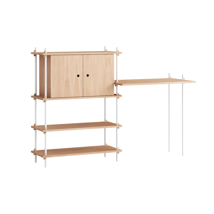 Moebe shelving system s.115.2.D - Oak-white - MOEBE