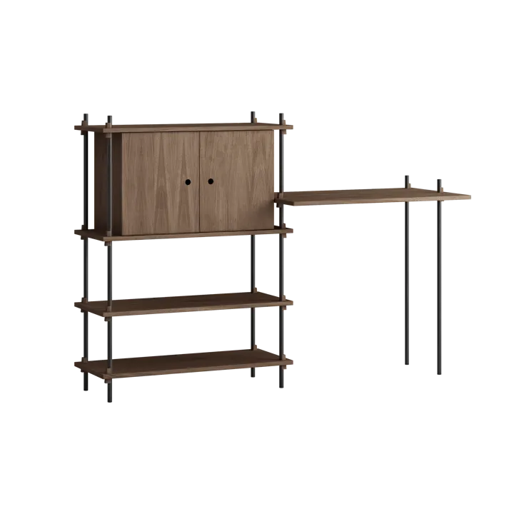 Moebe shelving system s.115.2.D - Smoked oak-black - MOEBE