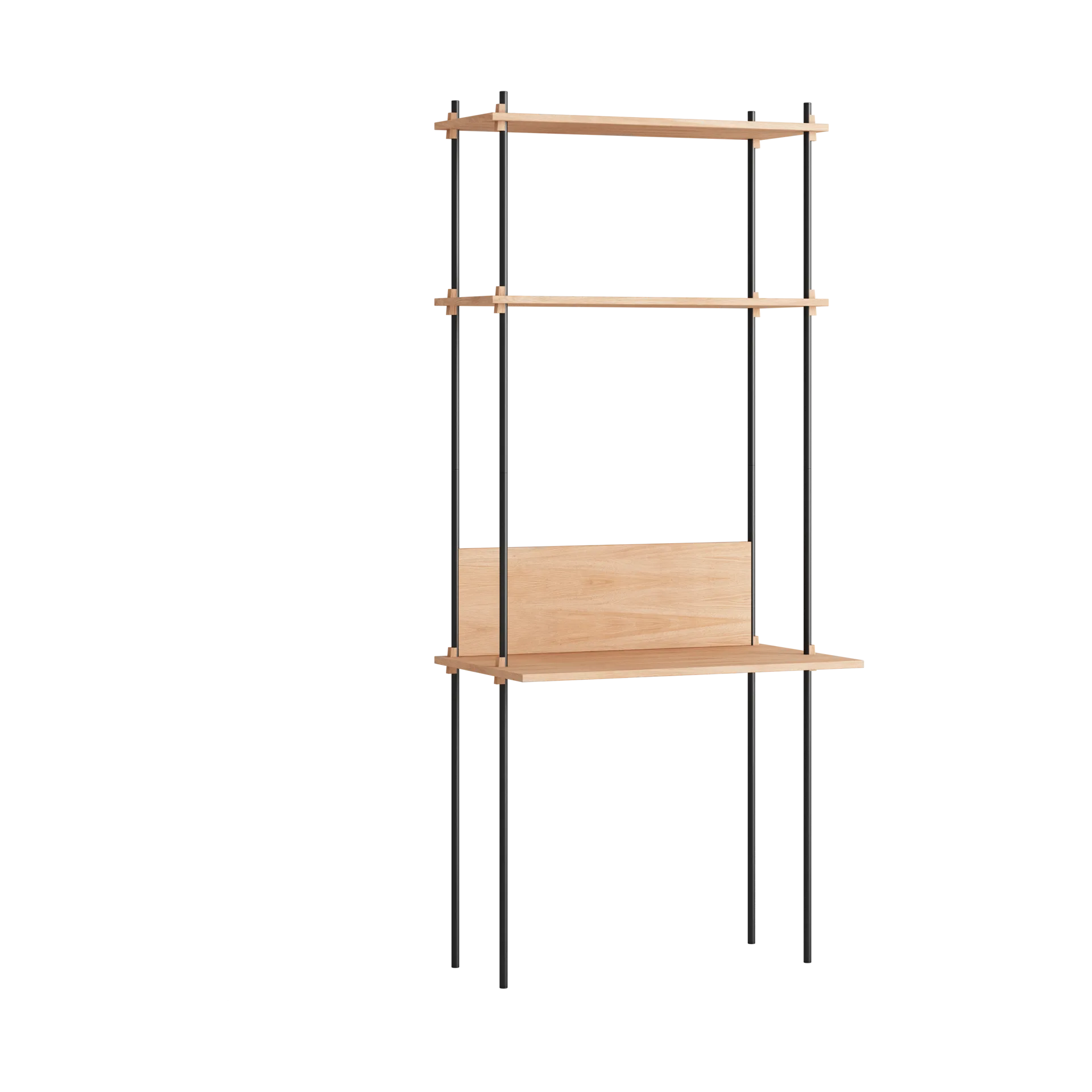 Moebe shelving system s.200.1.D, Oak-black MOEBE