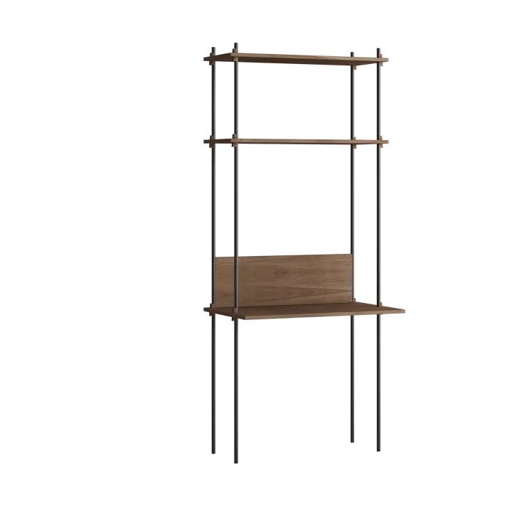 Moebe shelving system s.200.1.D - Smoked oak-black - MOEBE