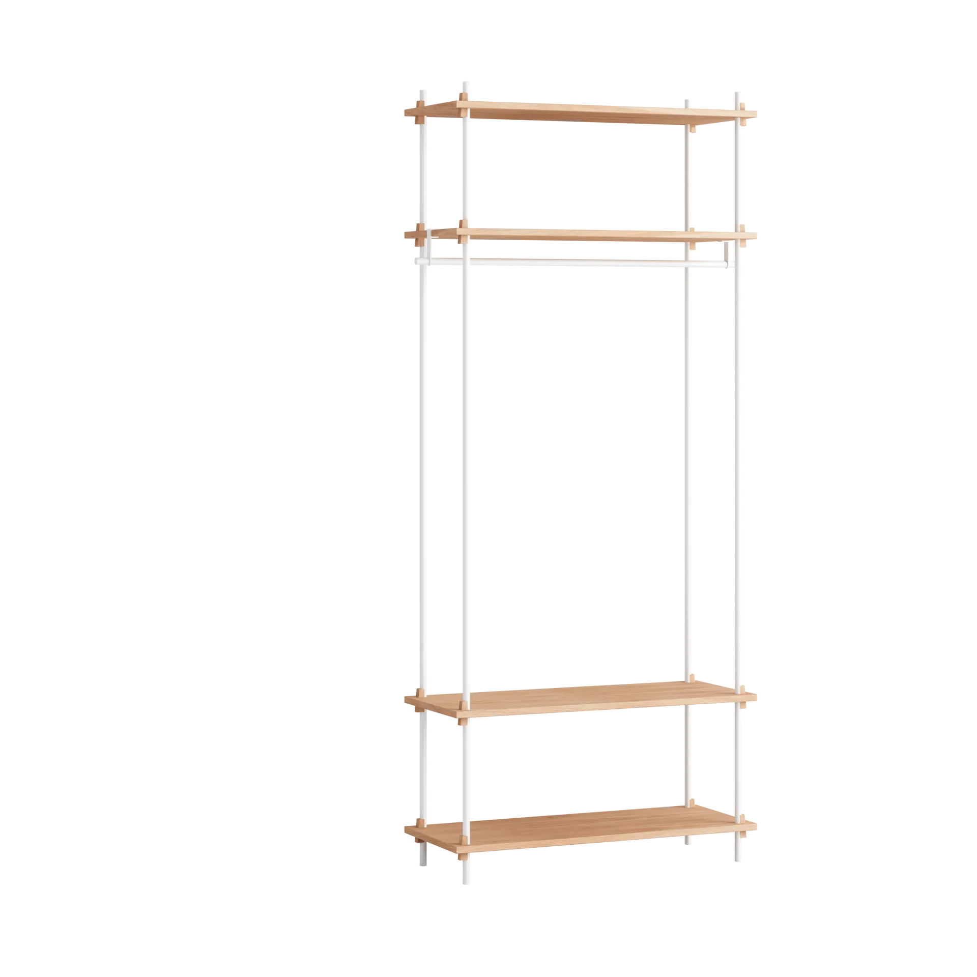 Moebe shelving system s.200.1.F, Oak-white MOEBE