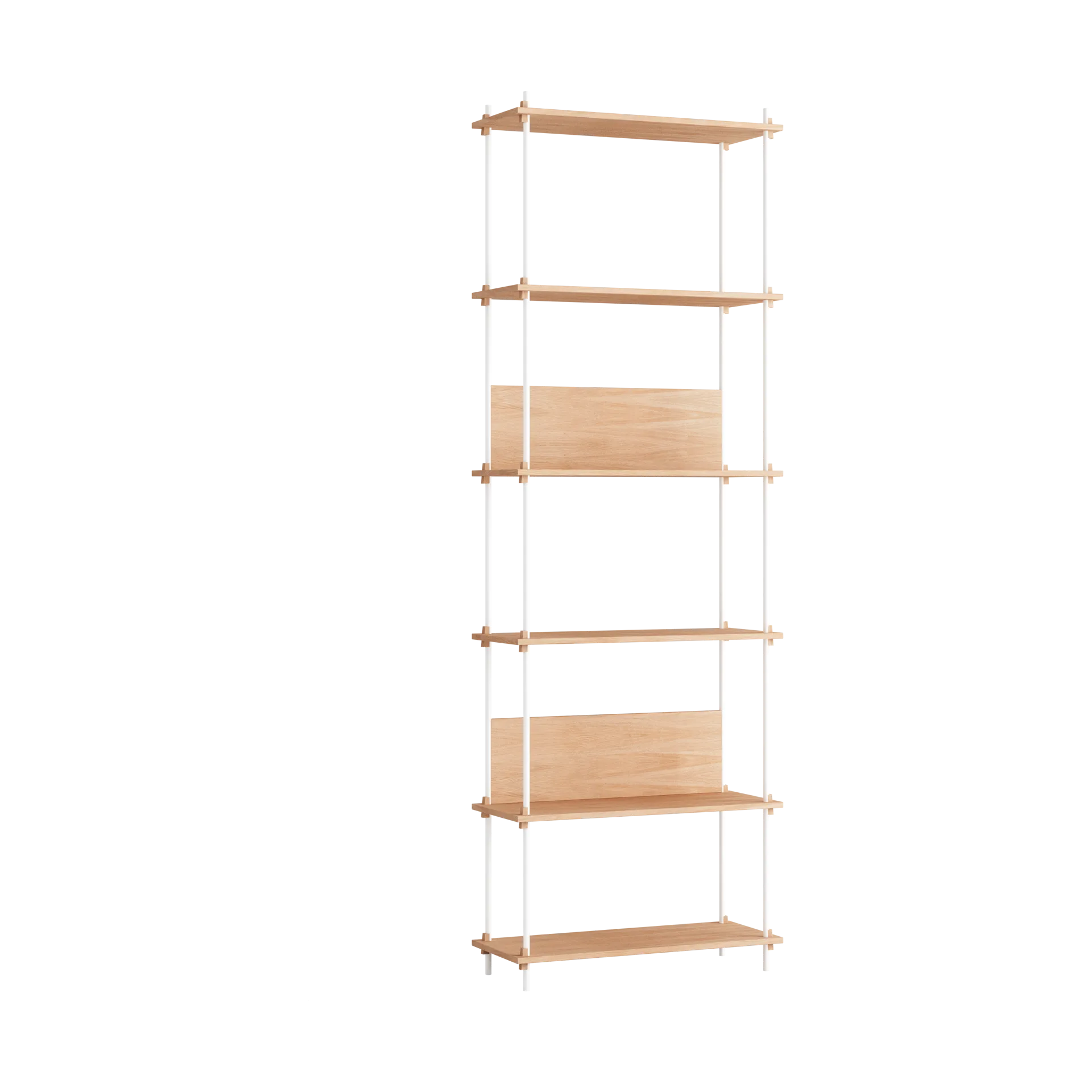 Moebe shelving system s.255.1.A, Oak-white MOEBE
