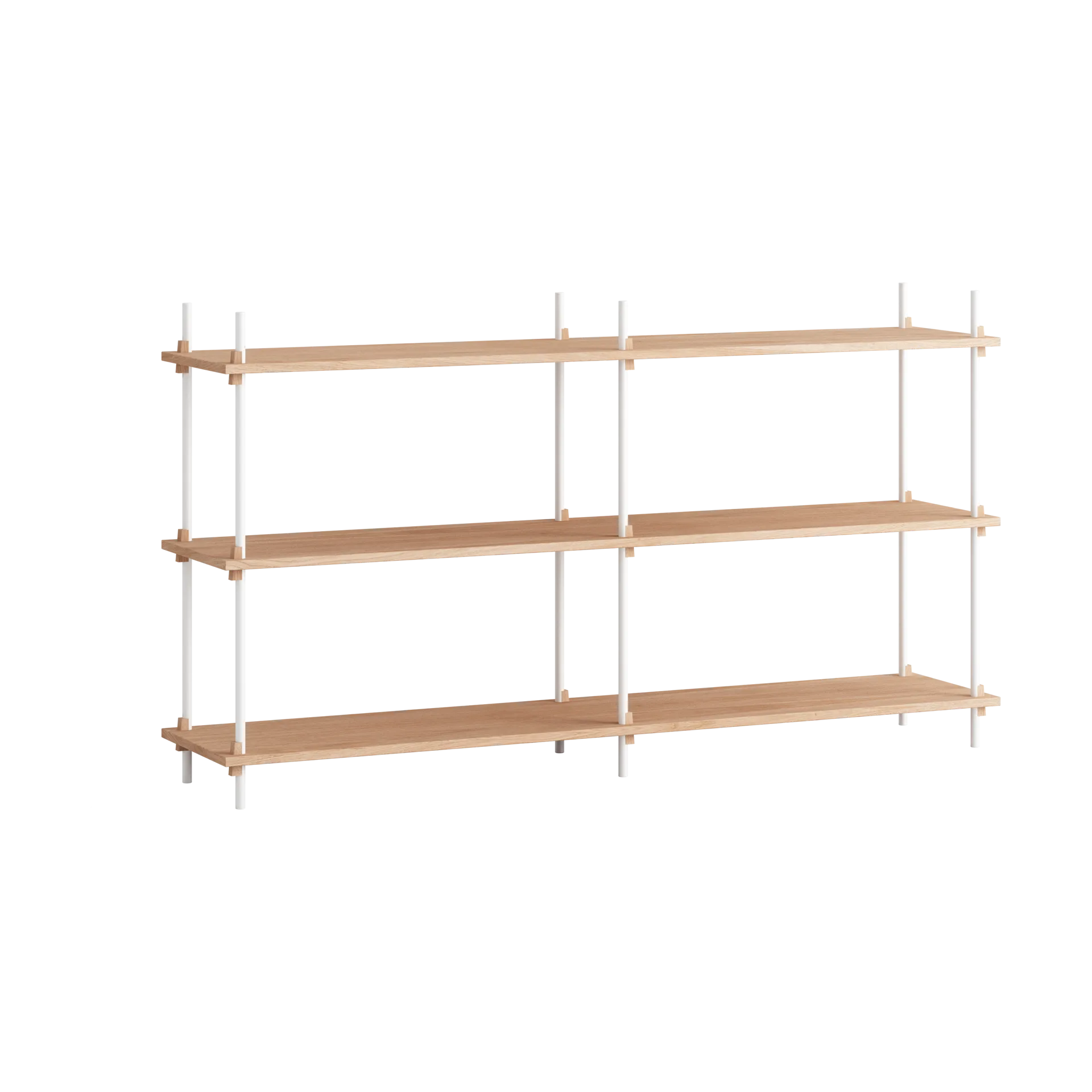 Moebe shelving system s.85.2.B, Oak-white MOEBE
