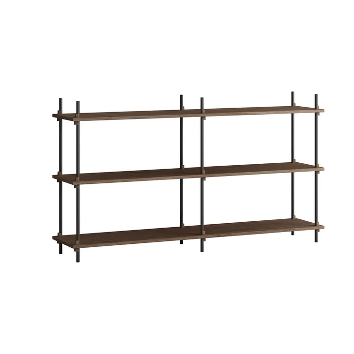 Moebe shelving system s.85.2.B - Smoked oak-black - MOEBE