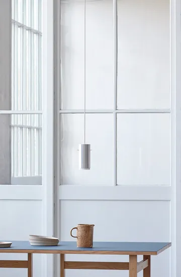 Moebe Tube pendant lamp small Ø8 cm - Brushed aluminum - MOEBE