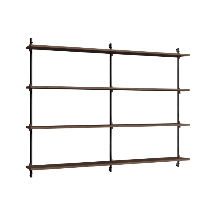 Moebe wall shelving ws.115.2.B - Smoked oak-black - MOEBE