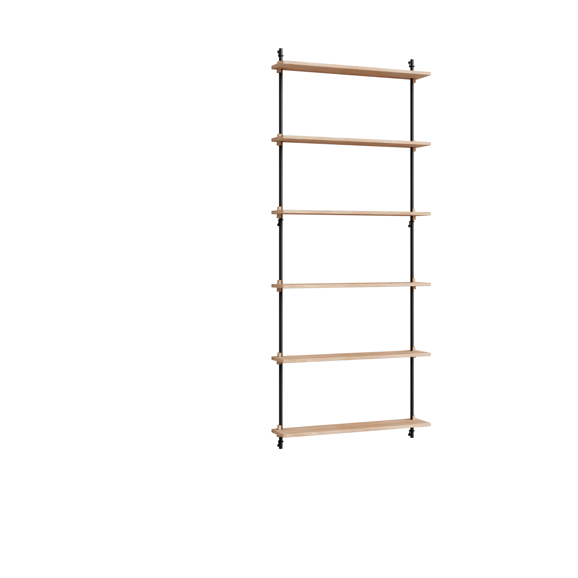 Moebe wall shelving ws.200.1, Oak-black MOEBE