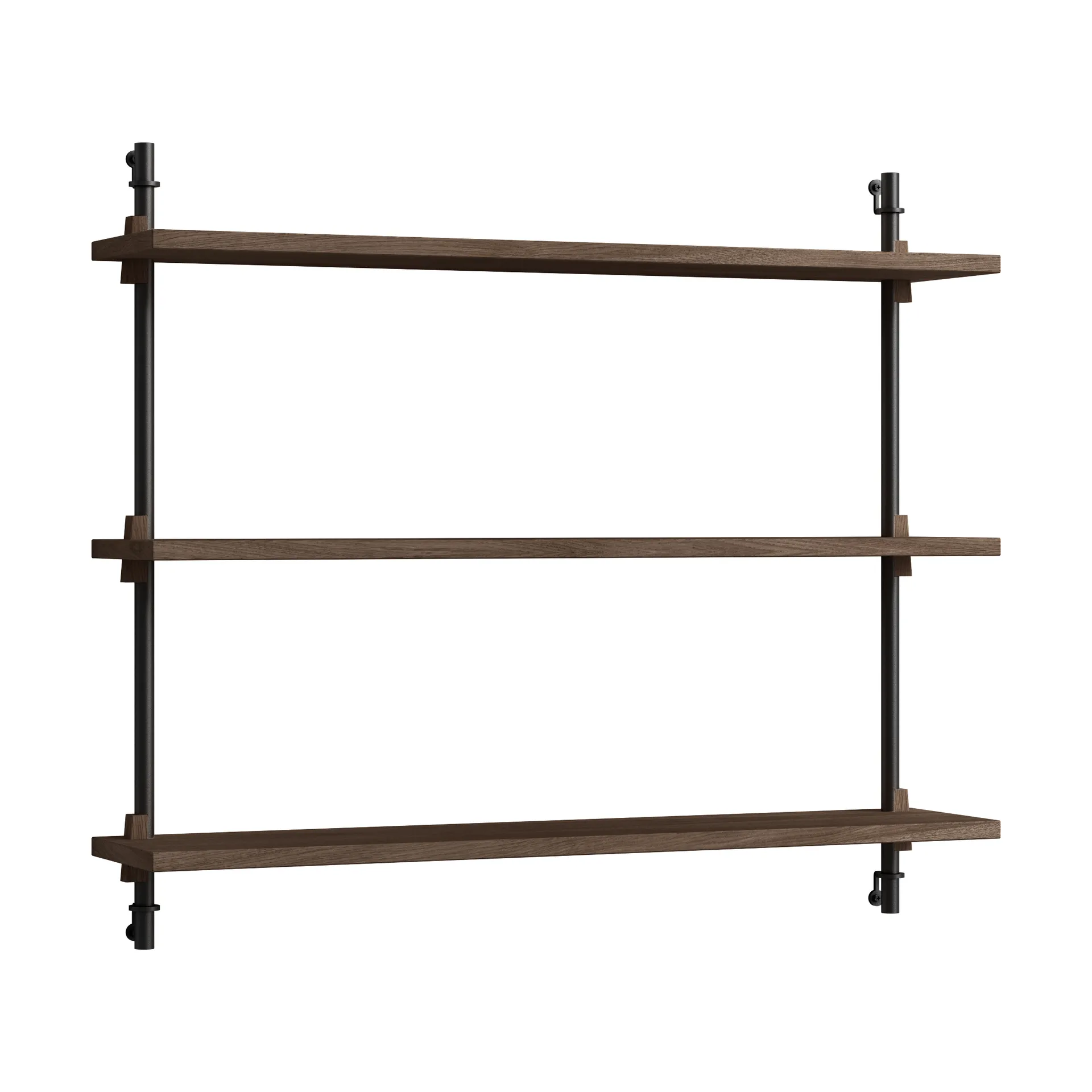 Moebe wall shelving ws.65.1, Smoked oak-black MOEBE
