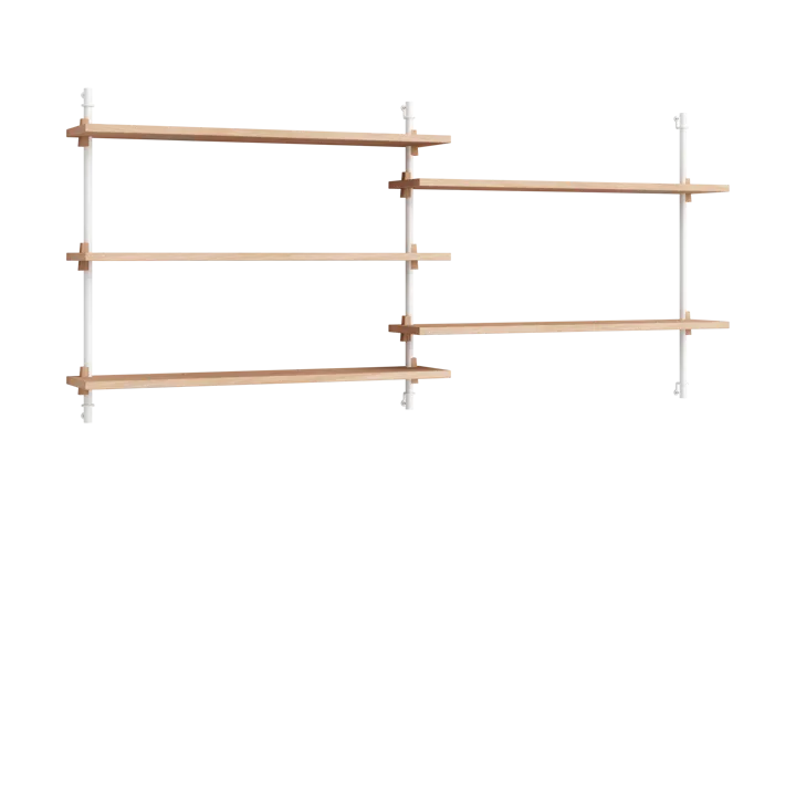 Moebe wall shelving ws.65.2.B - Oak-white - MOEBE
