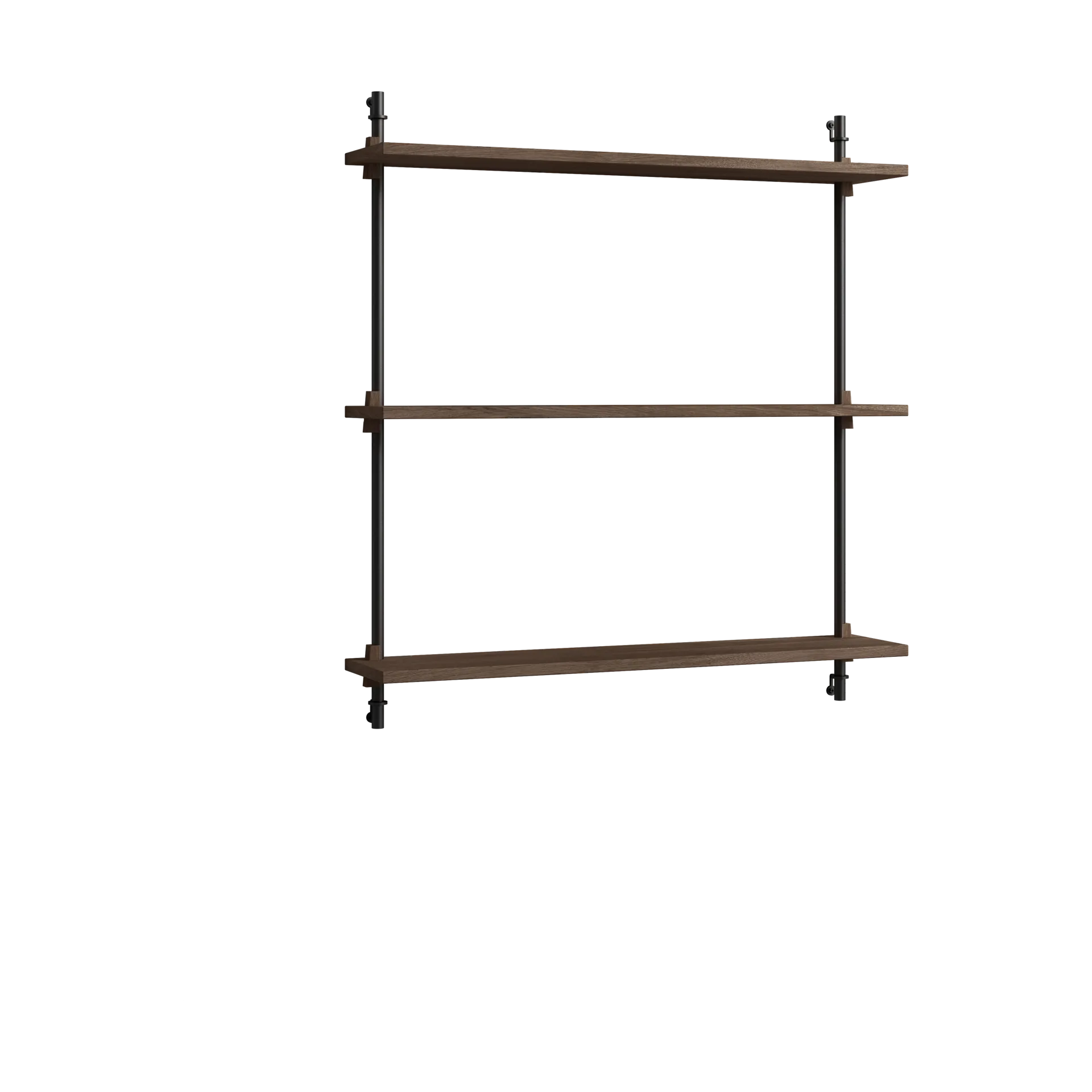 Moebe wall shelving ws.85.1, Smoked oak-black MOEBE