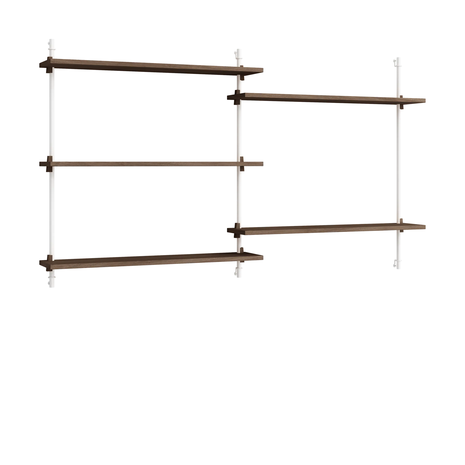Moebe wall shelving ws.85.2.B, Smoked oak-white MOEBE