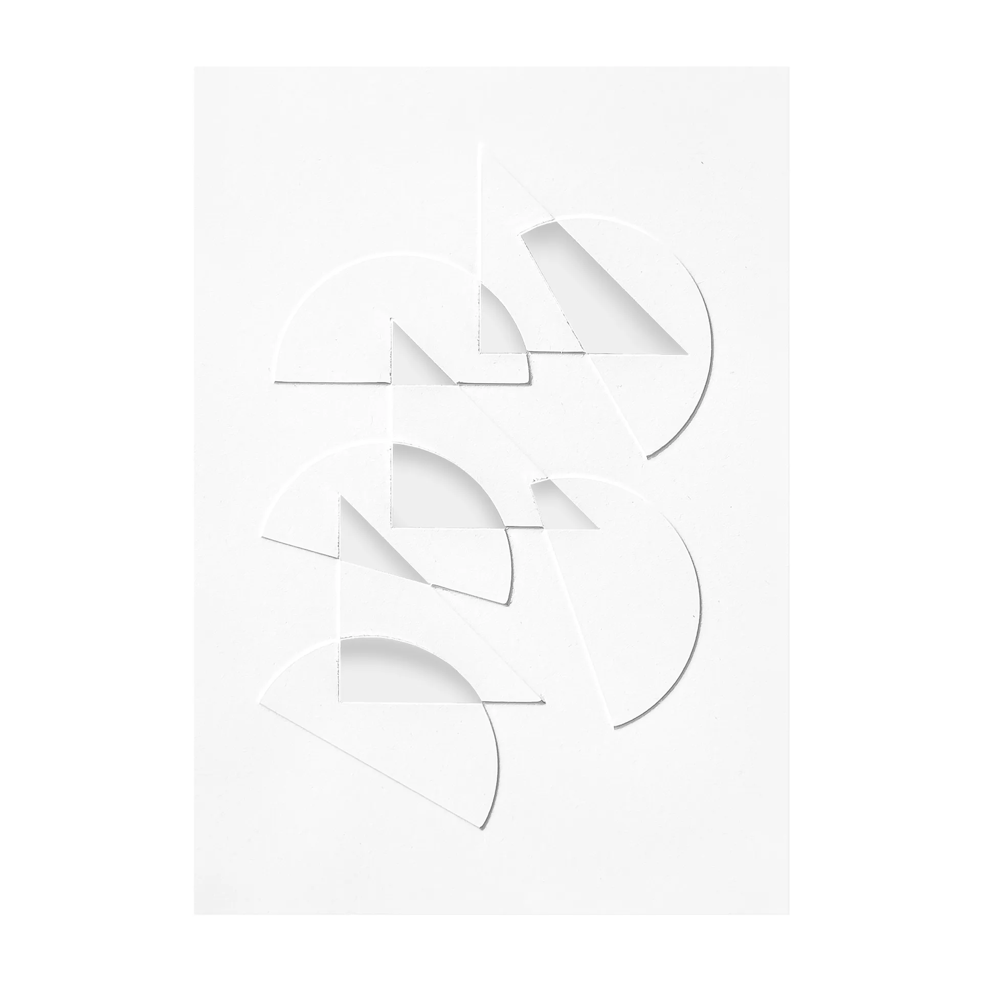 Relief artwork half moons & triangles 29.7x42 cm, Off White MOEBE