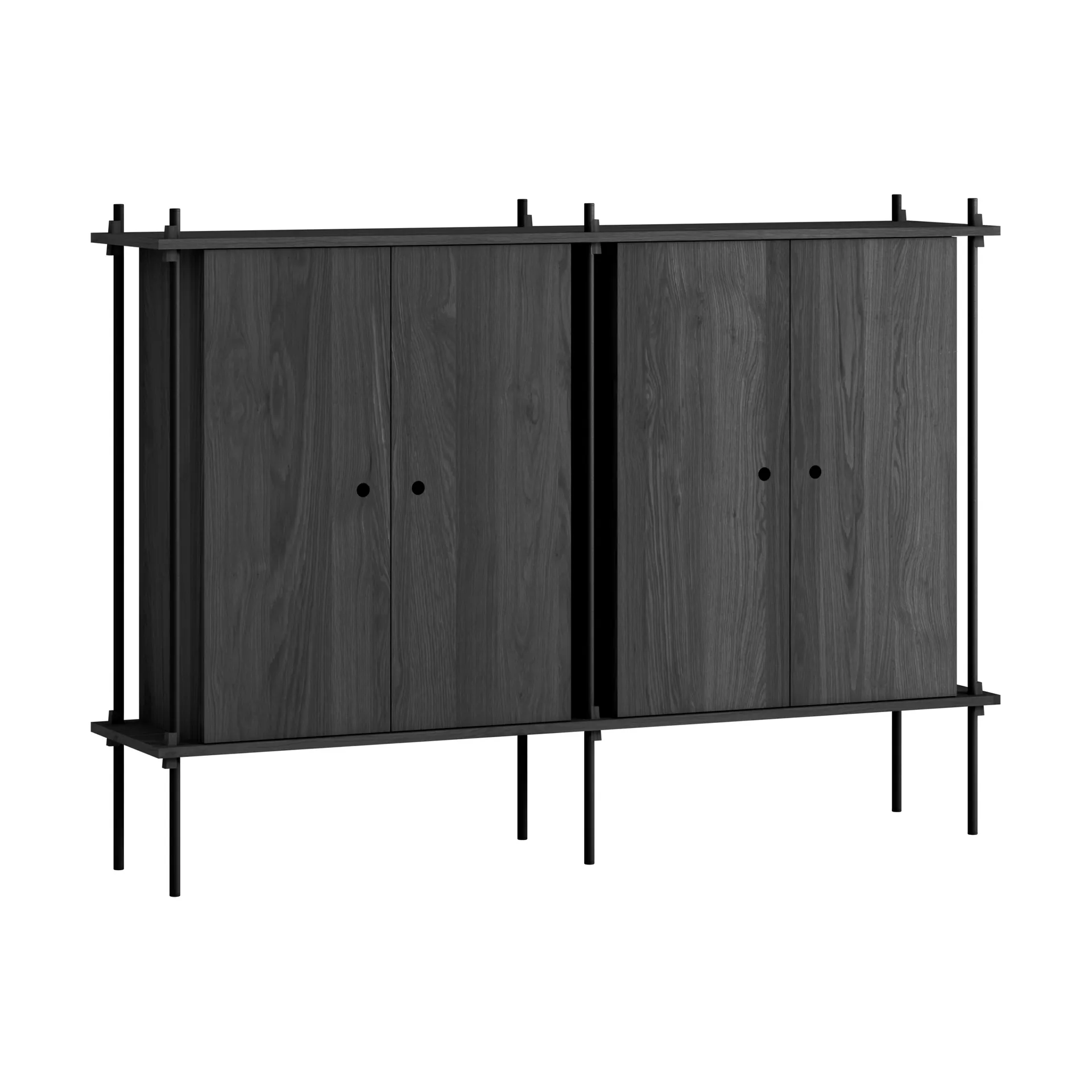 Shelving System Cabinet, Black, 163x115x35 cm, S.115.2.E MOEBE