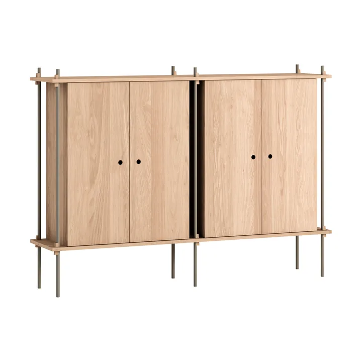 Shelving System Cabinet - Oak-warm grey, 163x115x35 cm, S.115.2.E - MOEBE