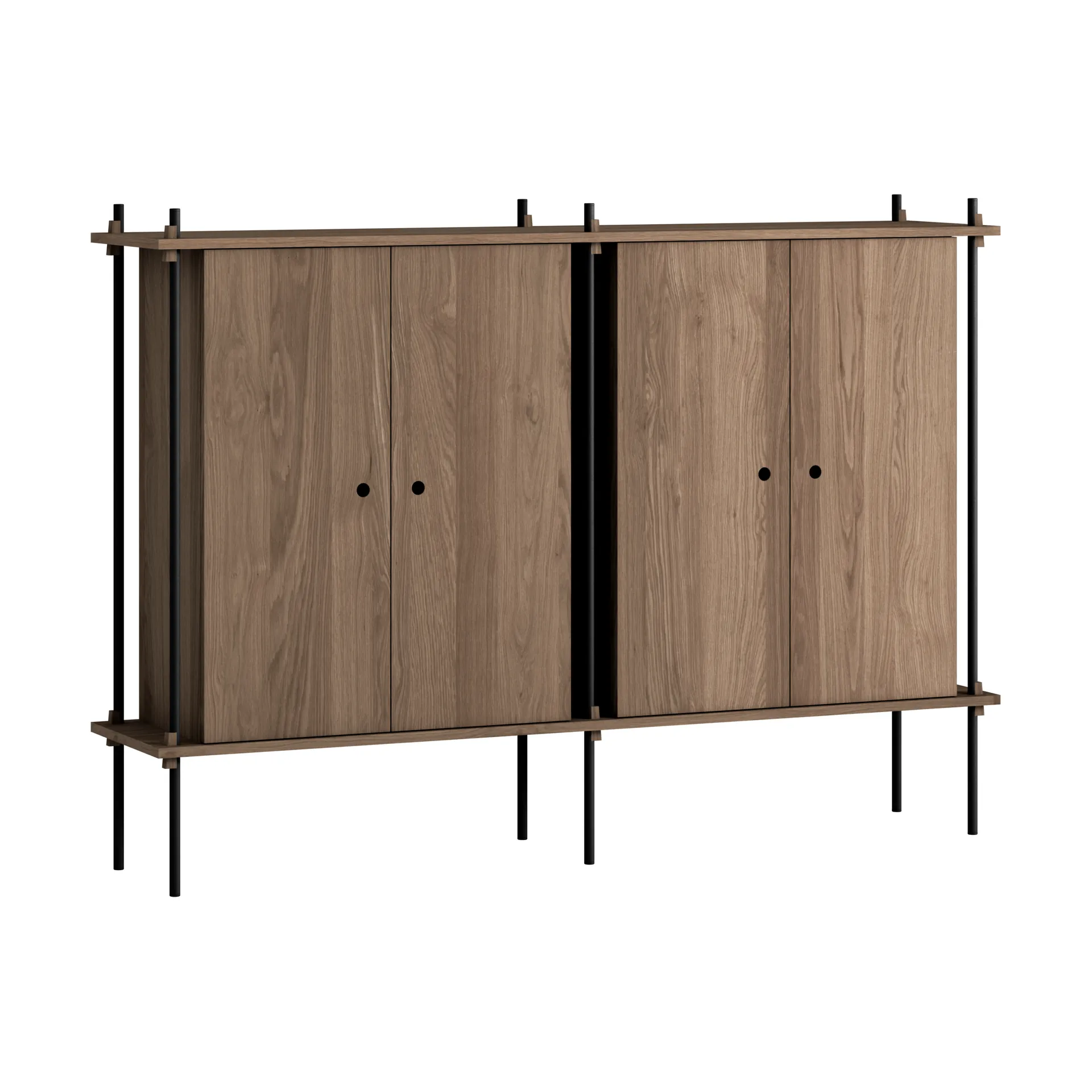 Shelving System Cabinet, Smoked oak-black, 163x115x35 cm, S.115.2.E MOEBE