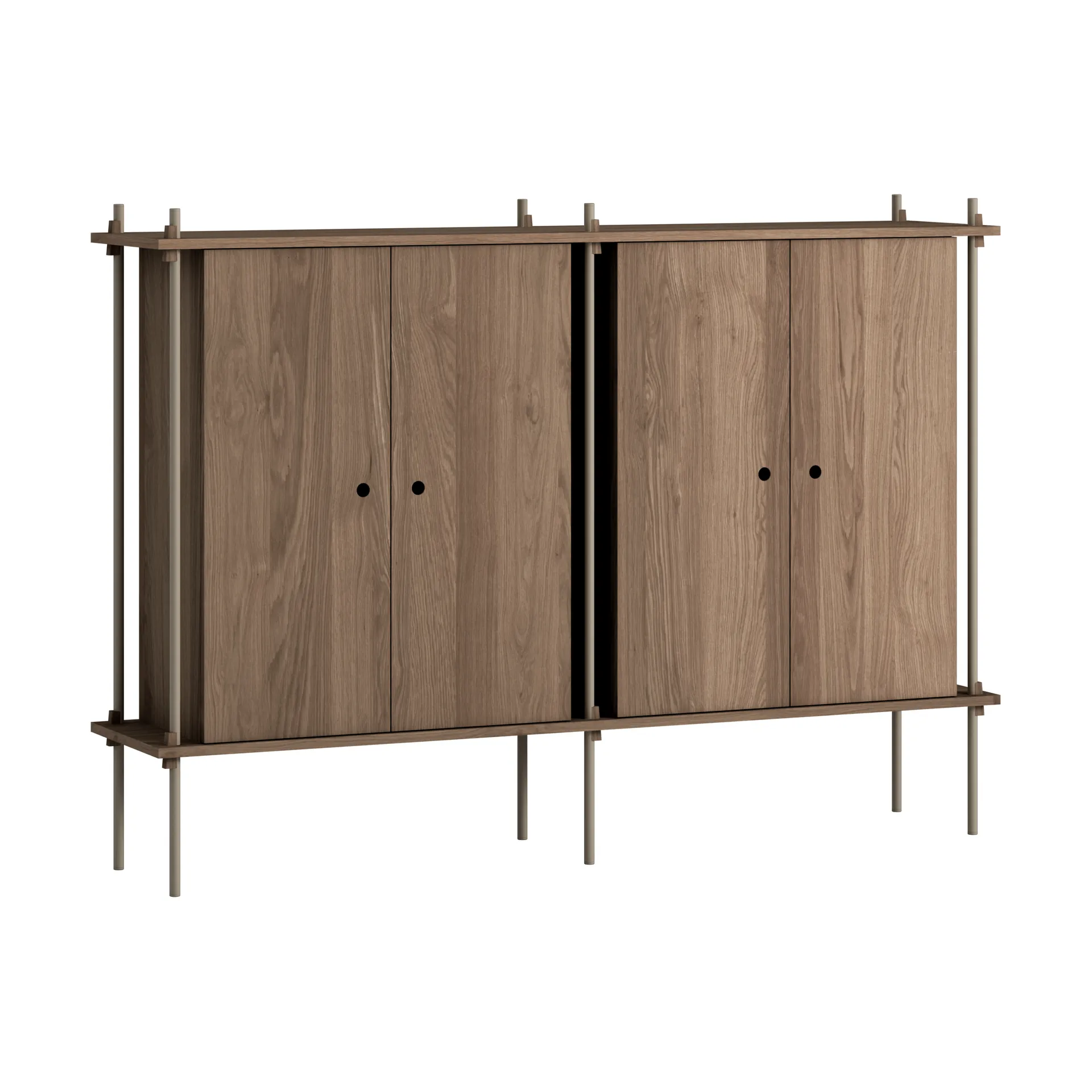 Shelving System Cabinet, Smoked oak-warm grey, 163x115x35 cm, S.115.2.E MOEBE