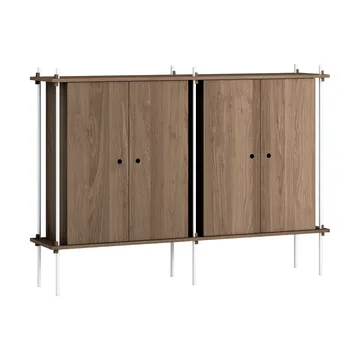 Shelving System Cabinet - Smoked oak-white, 163x115x35 cm S.115.2.E - MOEBE