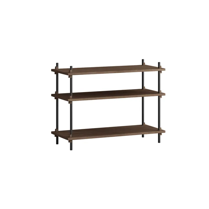 Shelving System classic shelf - Smoked oak-black, 86x65x35 cm, S.65.1.A - MOEBE