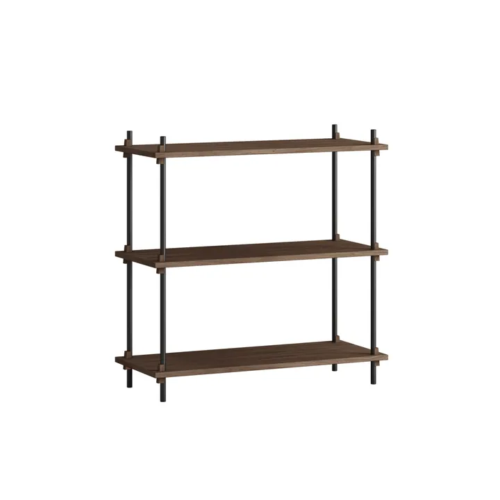 Shelving System classic shelf - Smoked oak-black, 86x85x35 cm, S.85.1.A - MOEBE
