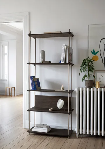 Shelving System classic shelf - Smoked oak-warm grey, 86x200x35 cm, S.200.1.A - MOEBE