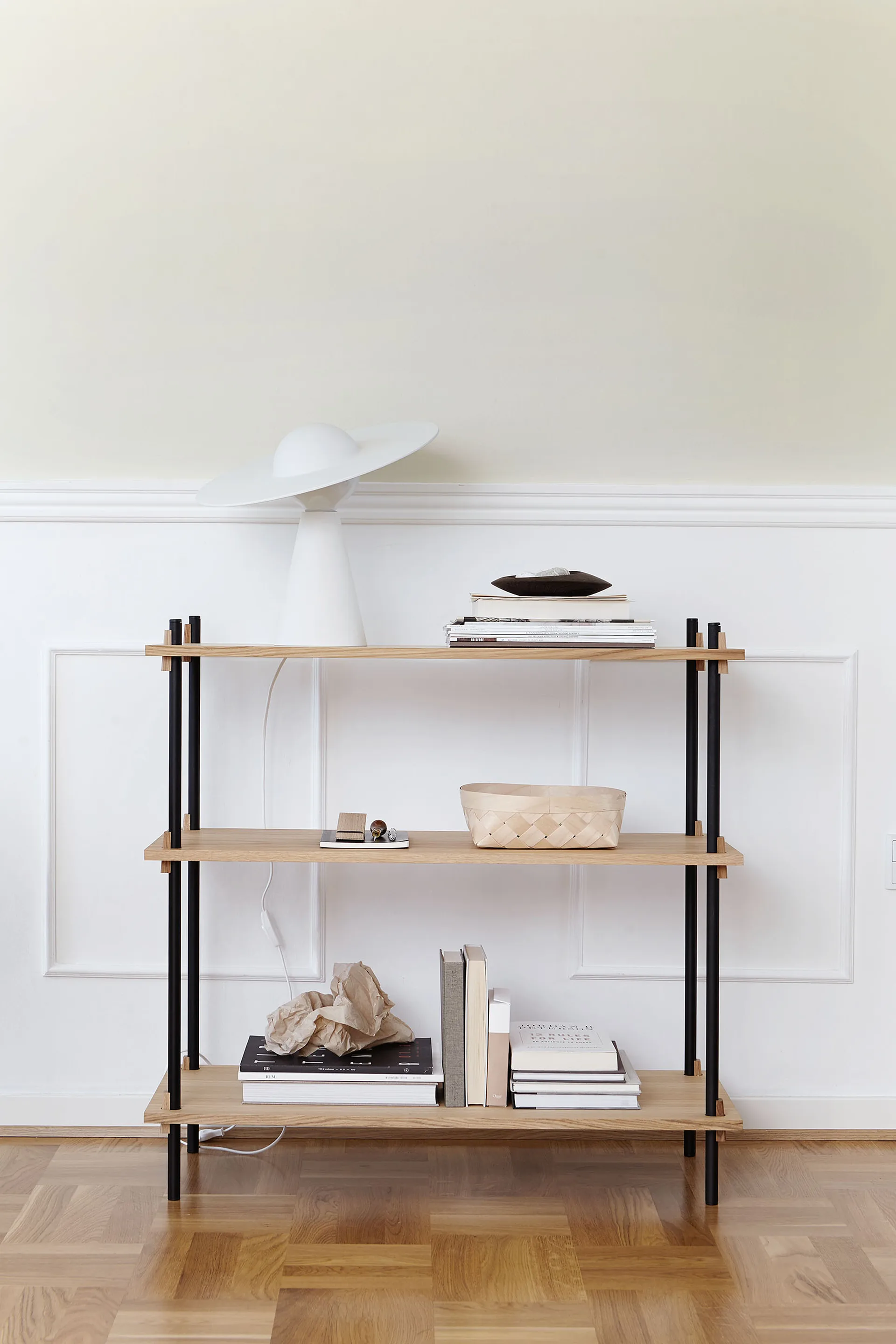Shelving System classic shelf, Smoked oak-warm grey, 86x65x35 cm, S.65.1.A MOEBE