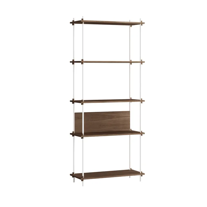 Shelving System classic shelf - Smoked oak-white, 86x200x35 cm, S.200.1.A - MOEBE