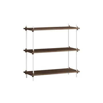 Shelving System classic shelf - Smoked oak-white, 86x85x35 cm, S.85.1.A - MOEBE