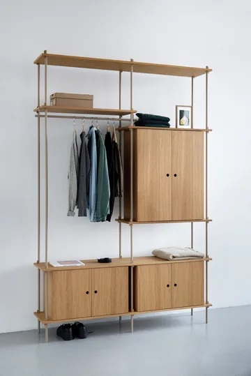 Shelving System shelf with cabinet - Black, 163x200x35 cm, S.200.2.C - MOEBE