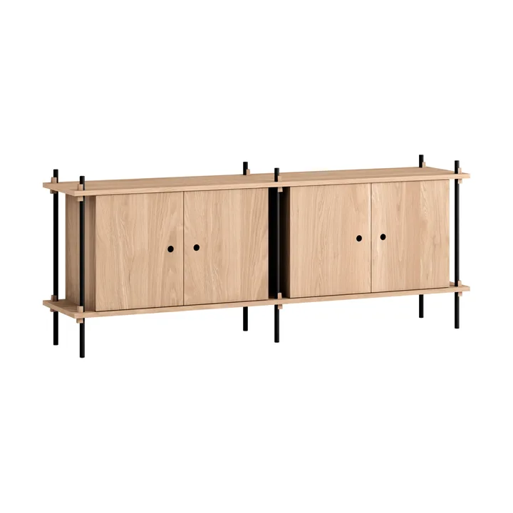 Shelving System sideboard - Oak-black, 163x65x35 cm, S.65.2.D - MOEBE