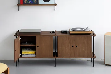 Shelving System sideboard - Smoked oak-white, 163x65x35 cm, S.65.2.D - MOEBE