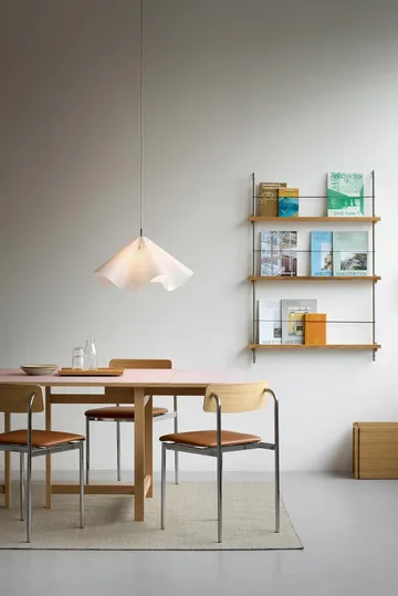 Sinuate pendant lamp - White-stainless steel, medium Ø60x30 cm - MOEBE