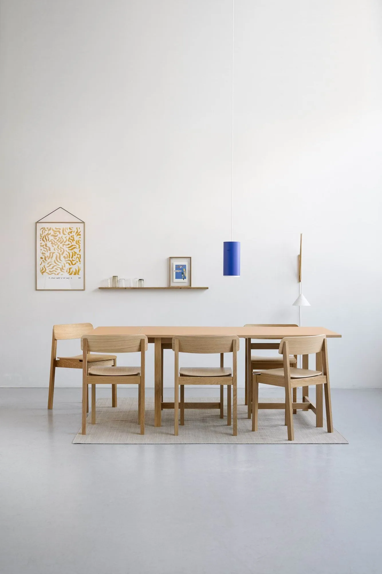 Suspended wall lamp, Oak-white MOEBE
