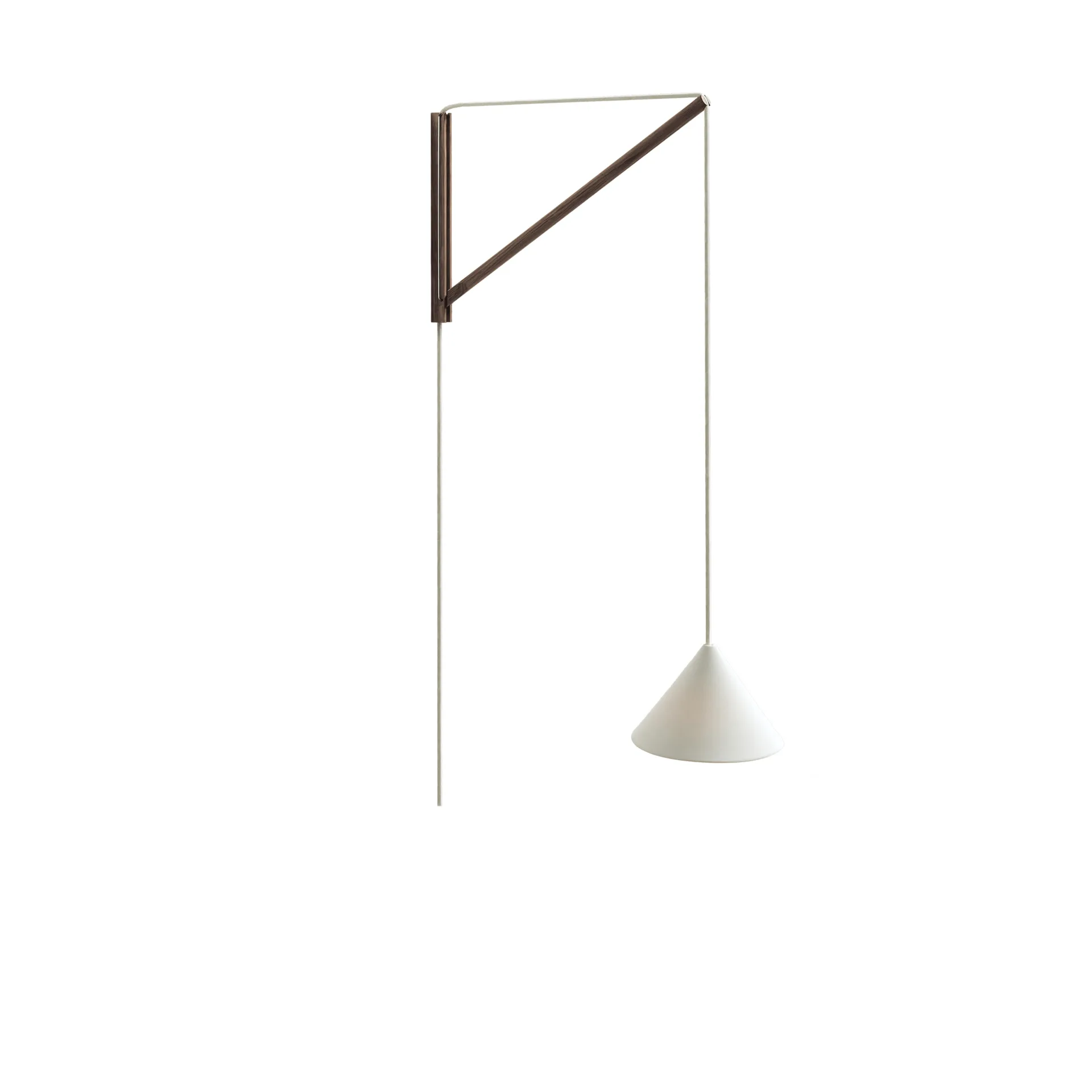 Suspended wall lamp, Smoked oak-white MOEBE