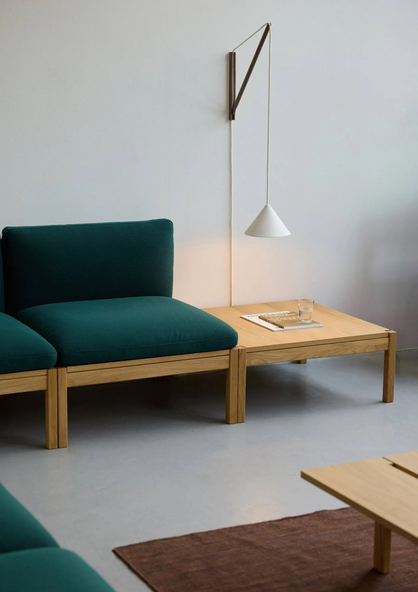 Suspended wall lamp, Smoked oak-white MOEBE