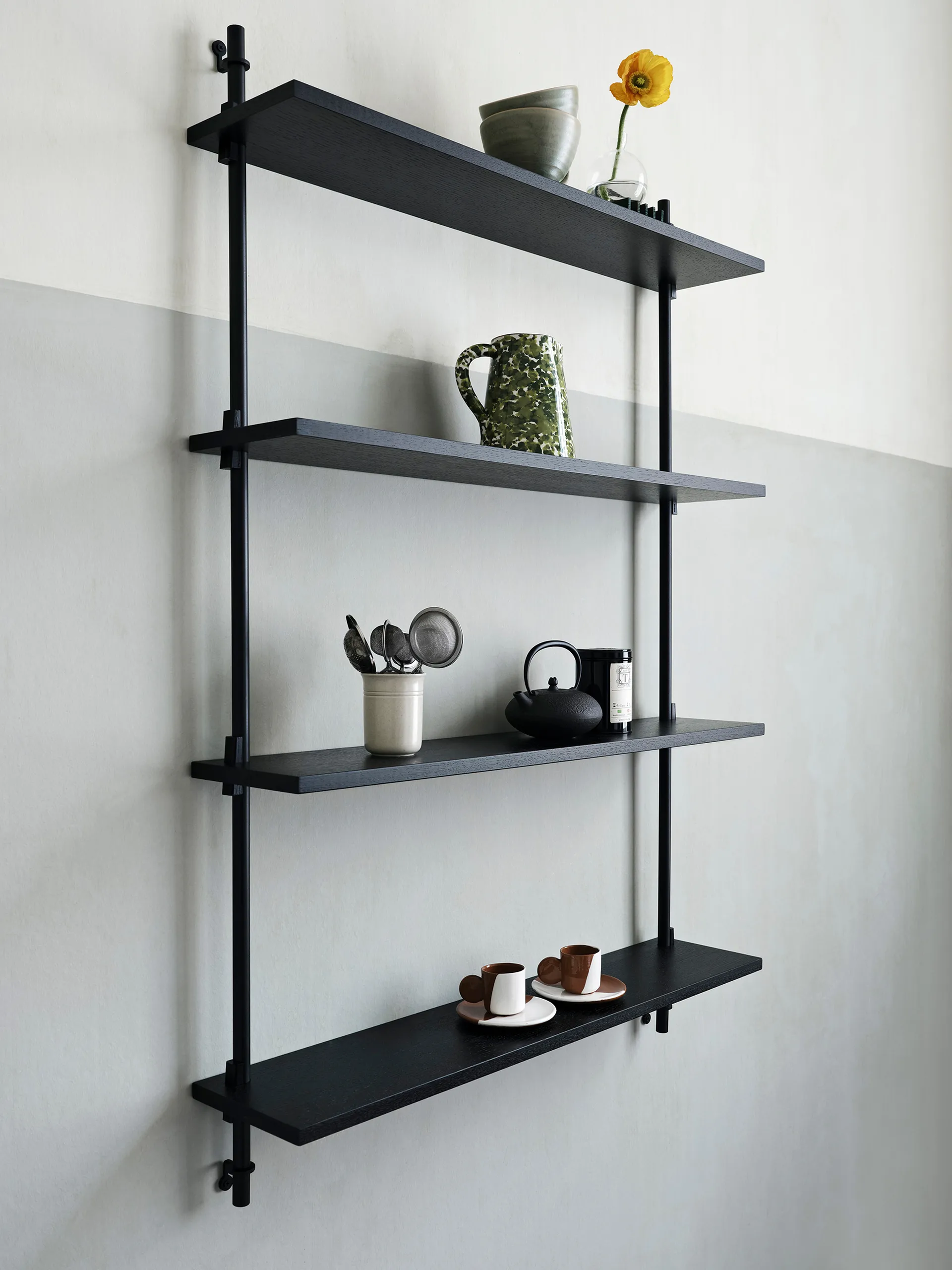 Wall Shelving wall shelf, Oak-warm grey, 92x65x17.5 cm, WS.65.1 MOEBE