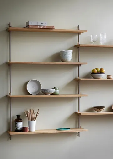 Wall Shelving wall shelf - Oak-warm grey, 92x85x17.5 cm, WS.85.1 - MOEBE