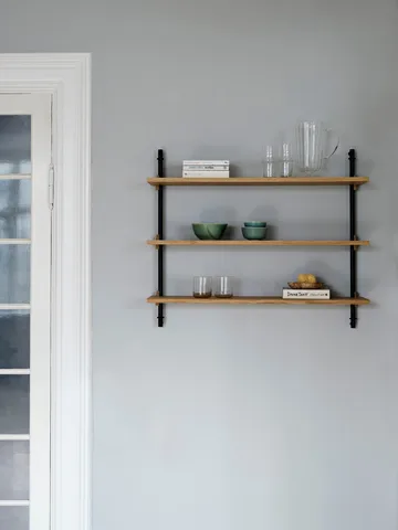 Wall Shelving wall shelf - Smoked oak-warm grey, 92x65x17.5 cm, WS.65.1 - MOEBE