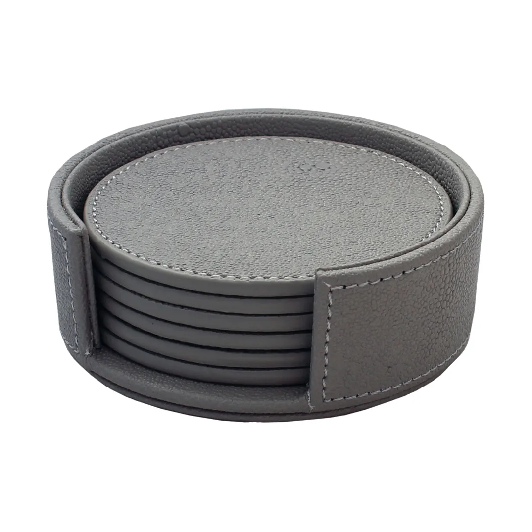 Sting coasters Ø12 cm 6-pack, Anthracite Mojoo
