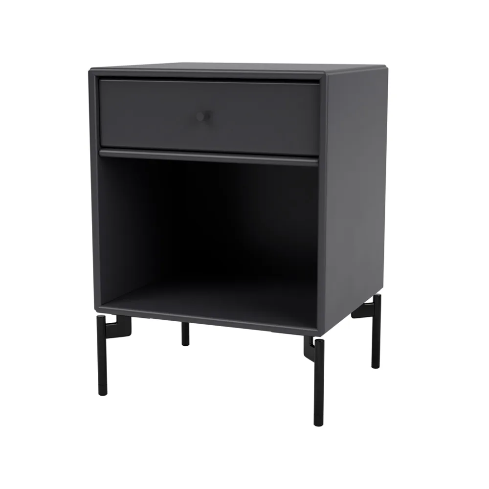 Dream bedside table, Anthracite 04, black lacquered legs Montana