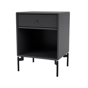 Dream bedside table - Anthracite 04, black lacquered legs - Montana