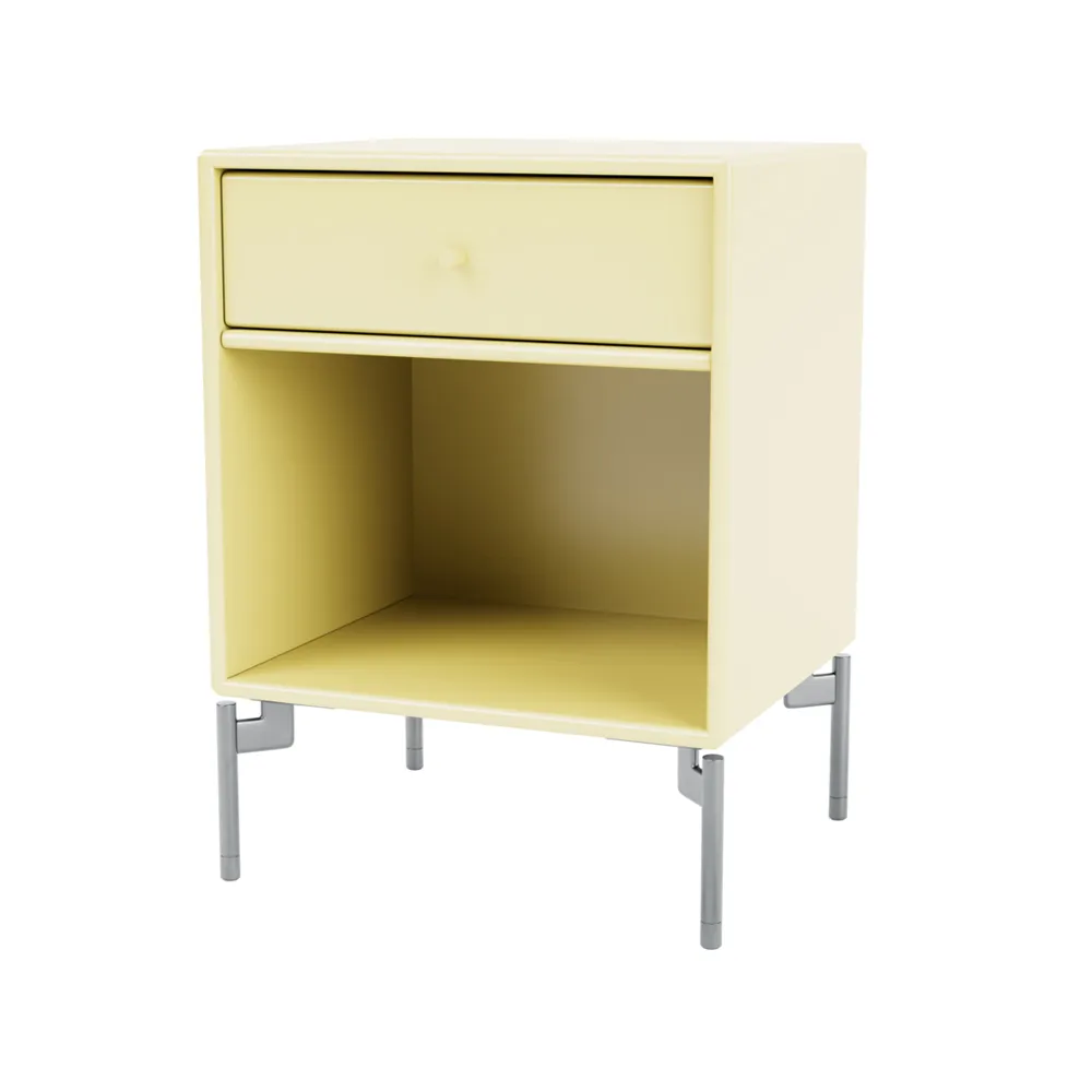 Dream bedside table, Camomile 159, chrome legs Montana