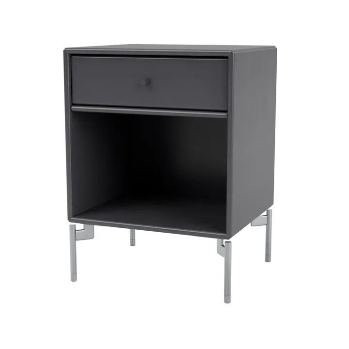 Dream bedside table - Coal 36, chrome legs - Montana