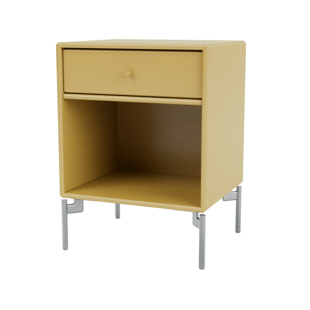 Dream bedside table, Cumin 157, chrome legs Montana