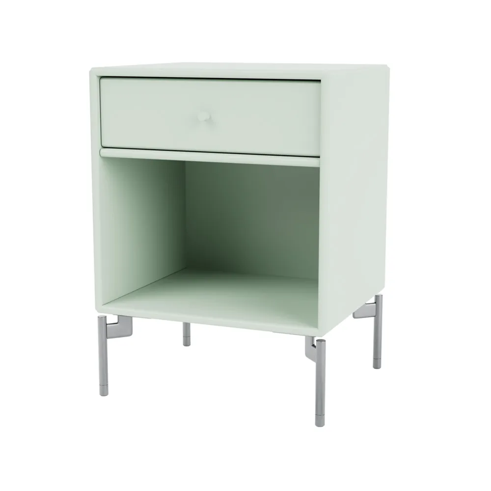 Dream bedside table, Mist 161, chrome legs Montana