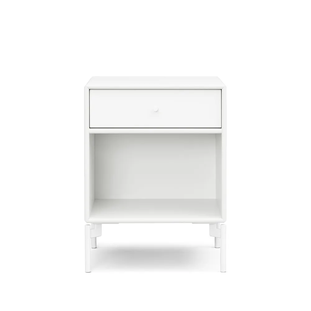 Dream bedside table, New white 101 drawer - snow legs Montana