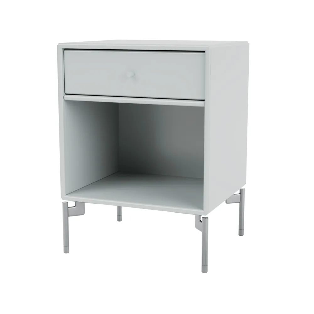 Dream bedside table, Oyster 156, chrome legs Montana